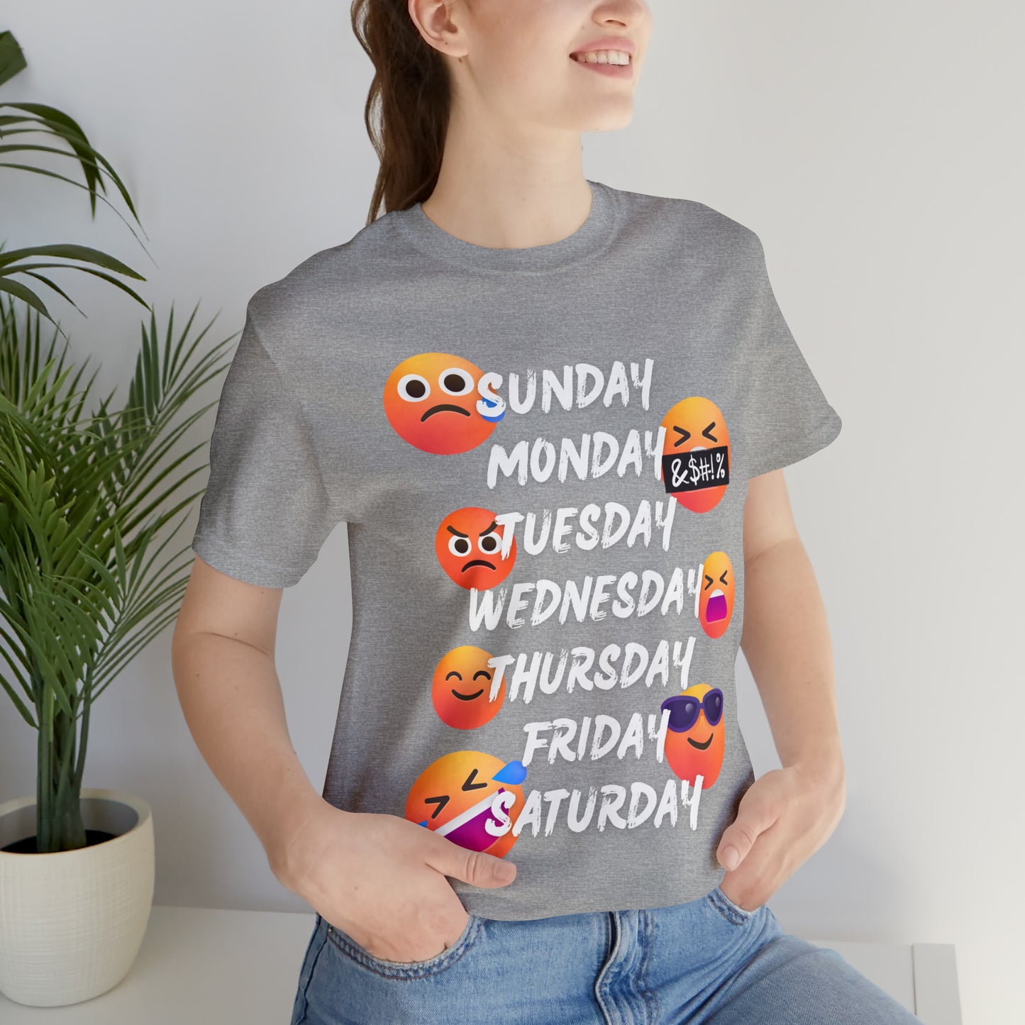 Emoji Day of the Week Jersey Short Sleeve Tee