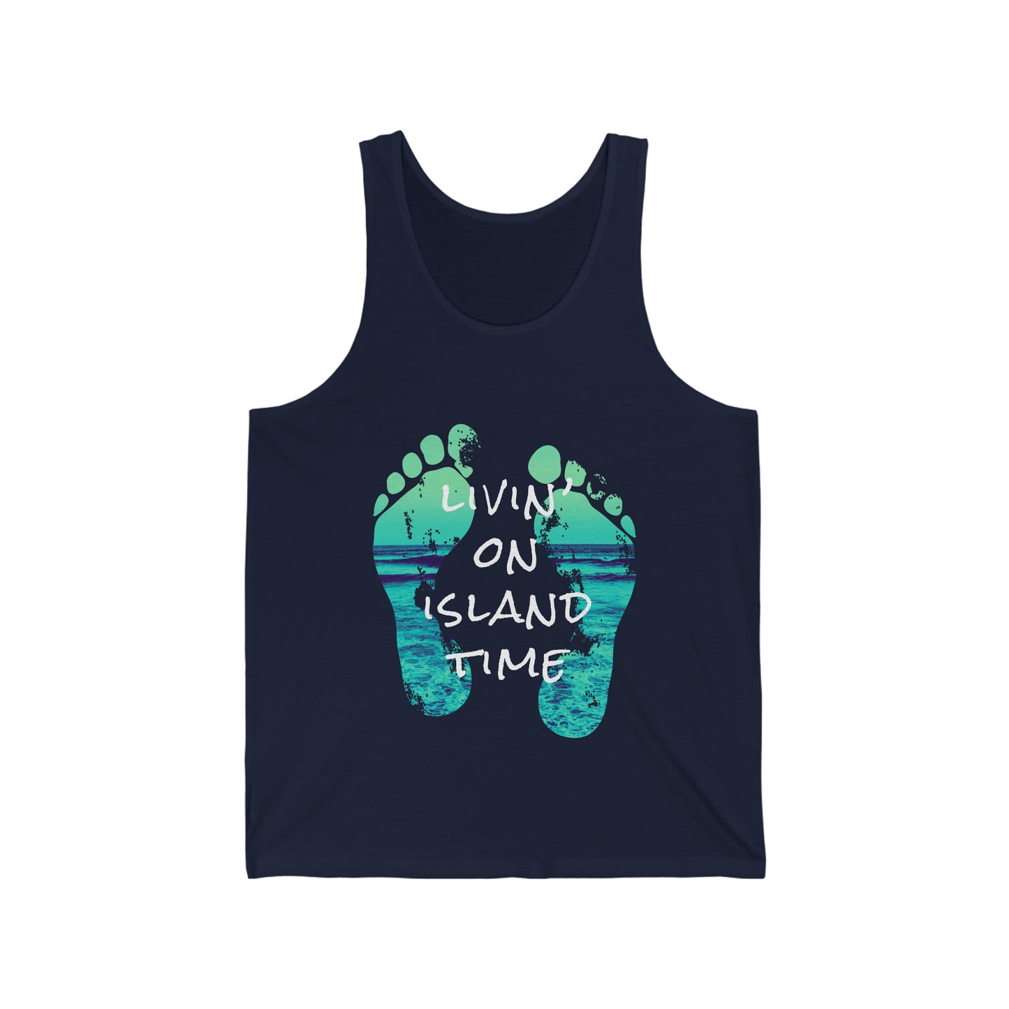 Livin' on Island Time Unisex Jersey Tank