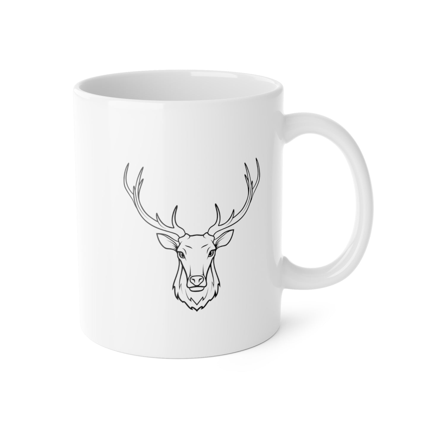 Fatherhood: Powered by Love Fueled by Coffee - Deer White Ceramic Mug, 11oz