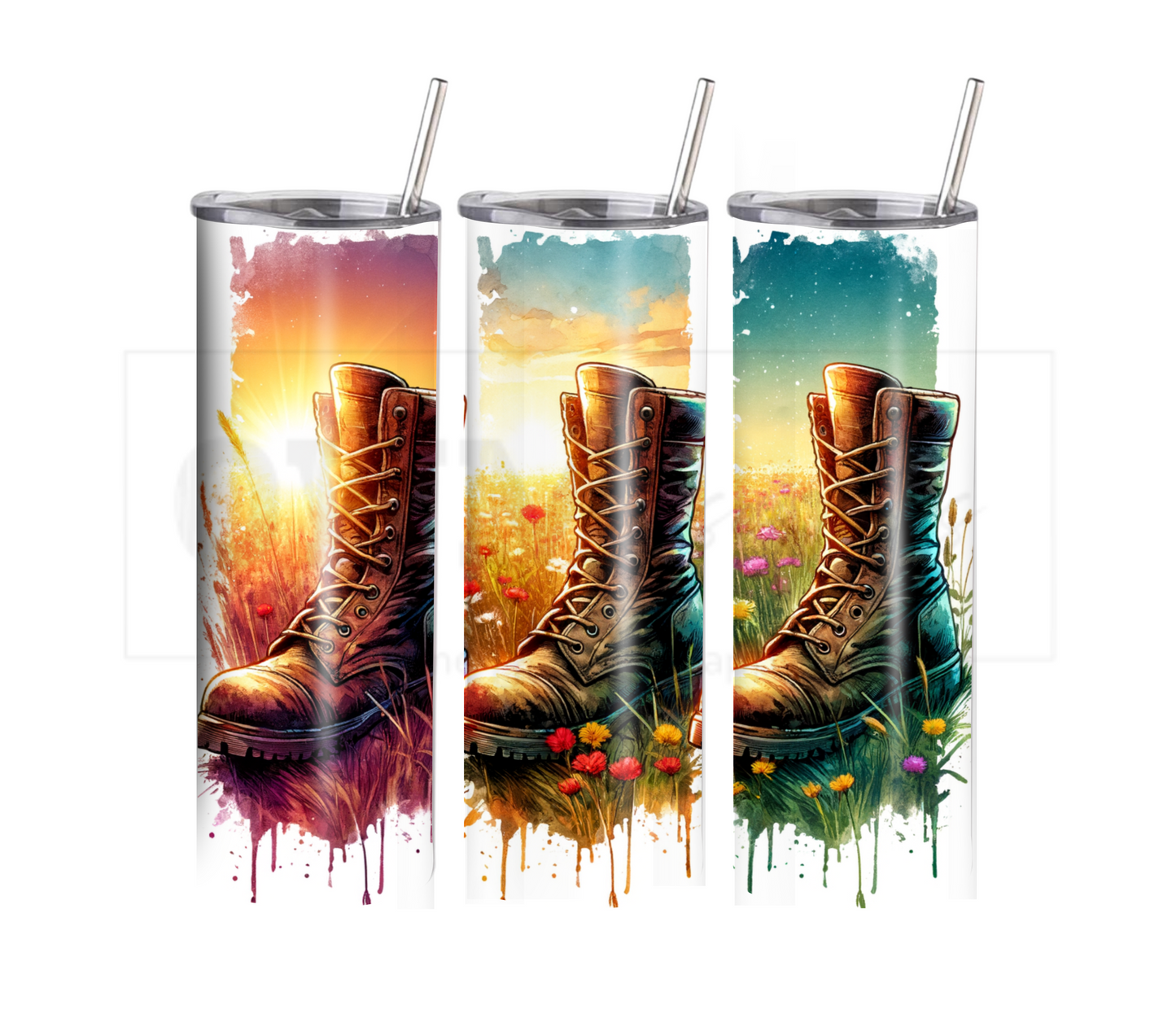 Veterans Day 20 oz Skinny Tumbler with Straw - Stainless Steel, Eco-Friendly, Reusable Metal Straw - Lid Drink Drinkware Water Bottles