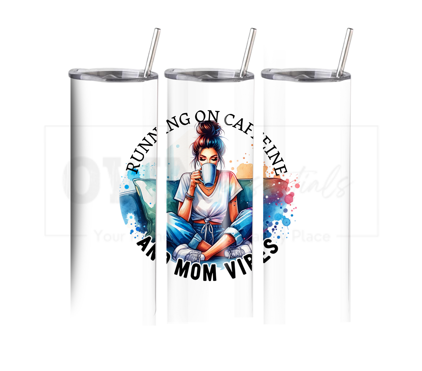 Mom - Mother's Day 20 oz Skinny Tumbler with Straw - Stainless Steel, Eco-Friendly, Reusable Metal Straw - Lid Drink Drinkware Water Bottles