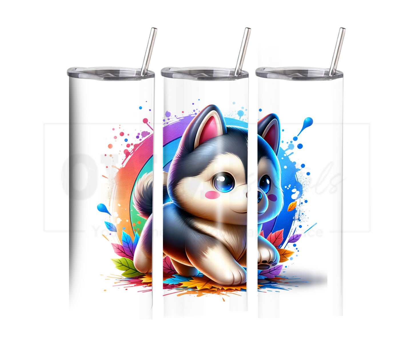 Husky 20 oz Skinny Tumbler with Straw - Stainless Steel, Eco-Friendly, Reusable Metal Straw - Lid Drink Drinkware Water Bottles