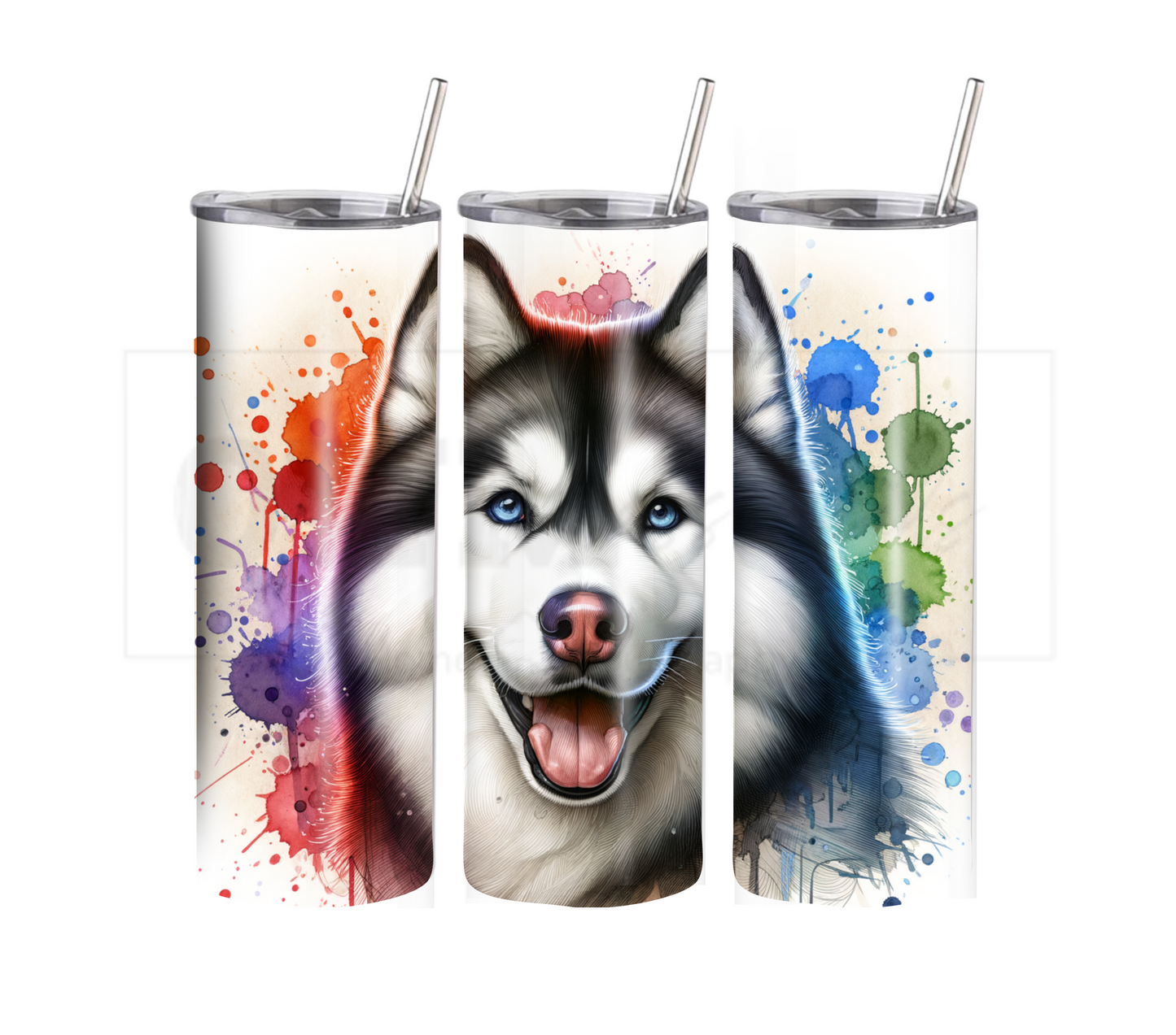 Husky 20 oz Skinny Tumbler with Straw - Stainless Steel, Eco-Friendly, Reusable Metal Straw - Lid Drink Drinkware Water Bottles