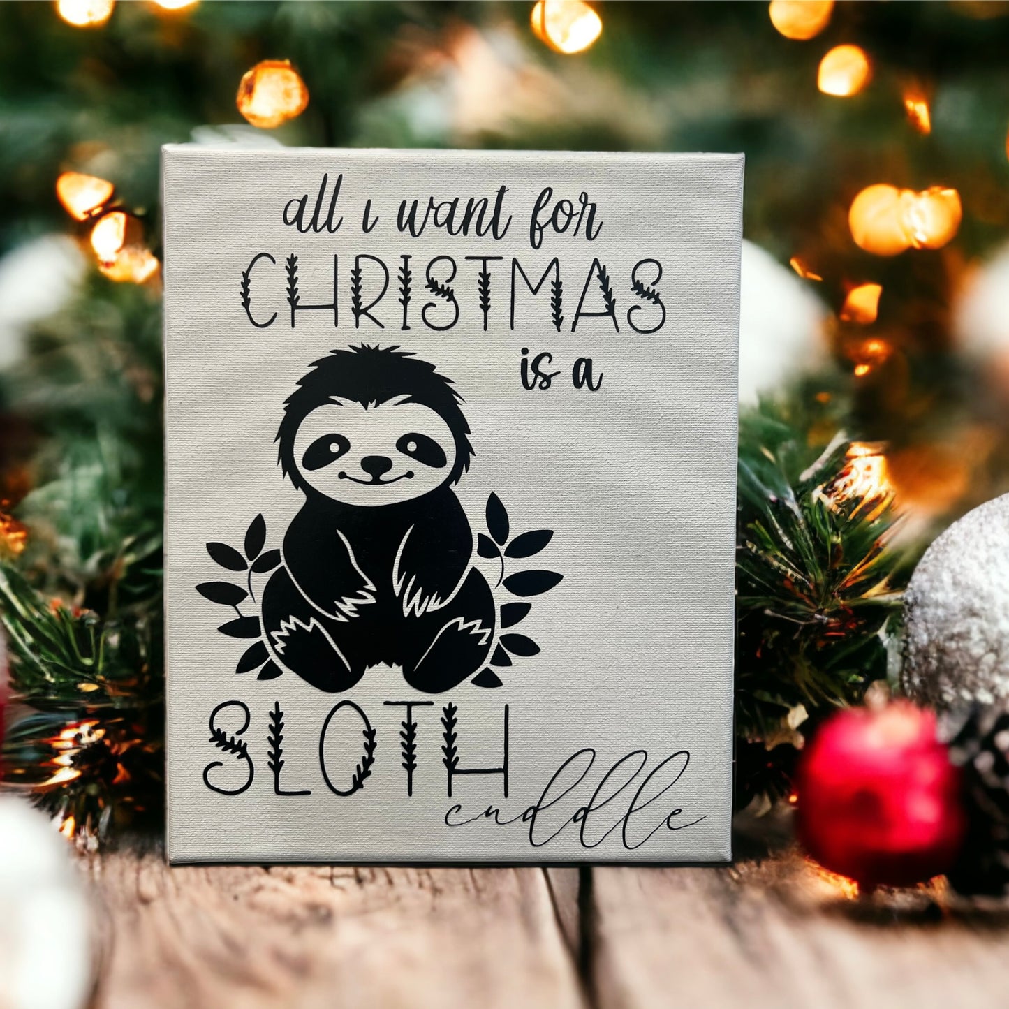 Sloth Cuddle Canvas 8x10 - The Perfect Christmas Gift for Animal Lovers