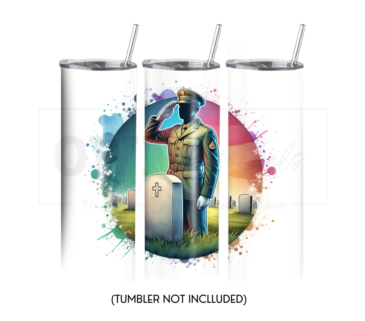 Memorial/Veterans Day 20 oz Skinny Tumbler Sublimation Design - PNG Instant - DIGITAL DOWNLOAD