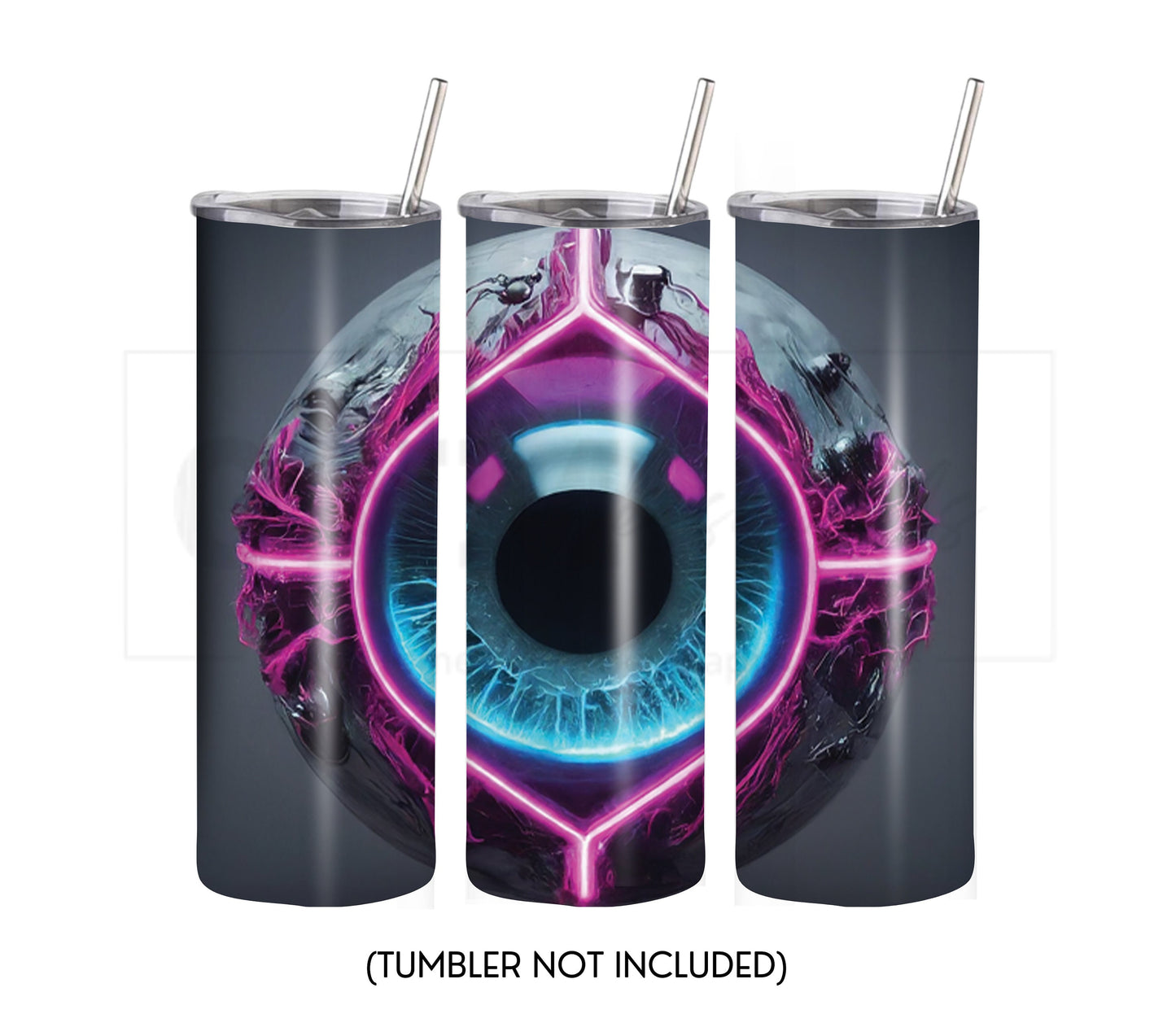 Cyber Eyeball 20 oz Skinny Tumbler Sublimation Design - PNG Instant - DIGITAL DOWNLOAD