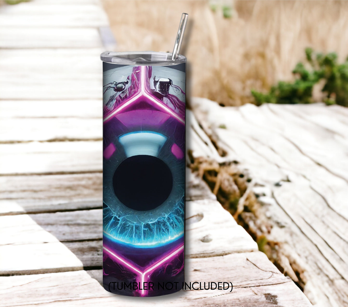 Cyber Eyeball 20 oz Skinny Tumbler Sublimation Design - PNG Instant - DIGITAL DOWNLOAD