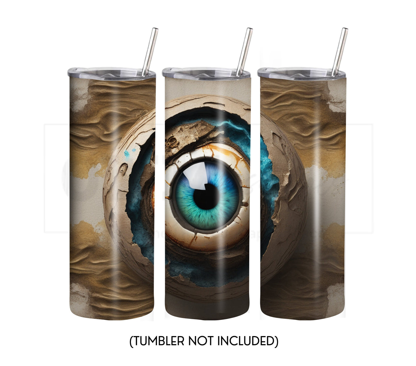 Cyber Sci-Fi Eyeball 20 oz Skinny Tumbler Sublimation Design - PNG Instant - DIGITAL DOWNLOAD