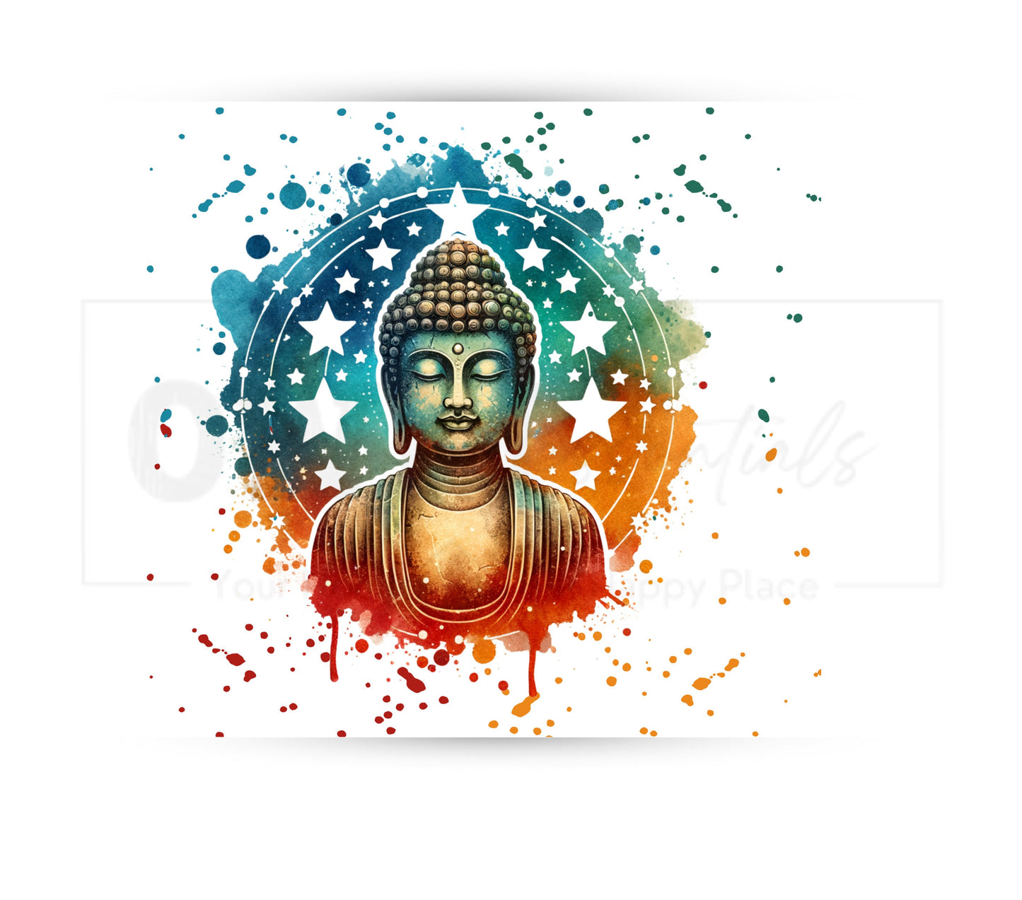 Colorful Buddha 20 oz Skinny Tumbler Sublimation Design - PNG Instant - DIGITAL DOWNLOAD