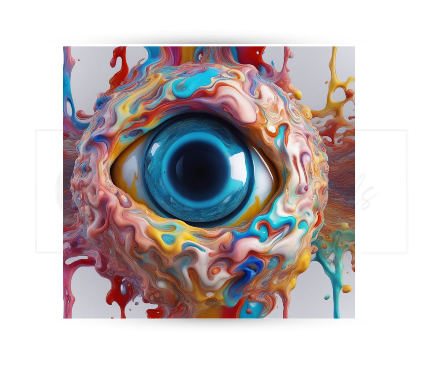 Gooey Sci-Fi Eye 20 oz Skinny Tumbler Sublimation Design - PNG Instant - DIGITAL DOWNLOAD