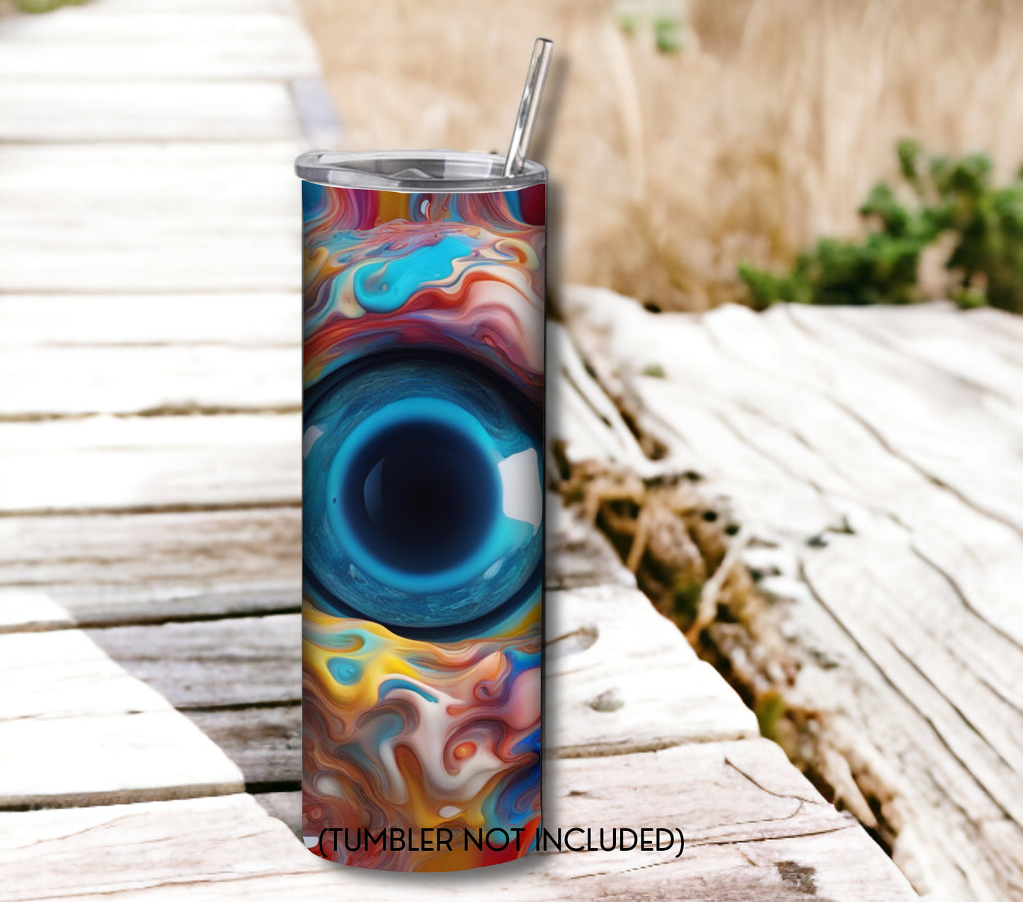Gooey Sci-Fi Eye 20 oz Skinny Tumbler Sublimation Design - PNG Instant - DIGITAL DOWNLOAD