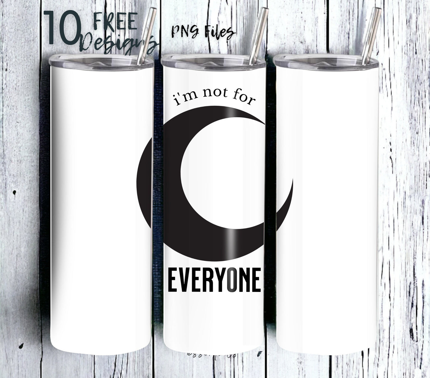 I'm Not for Everyone 20 oz Skinny Tumbler Sublimation Design - PNG Instant - DIGITAL DOWNLOAD