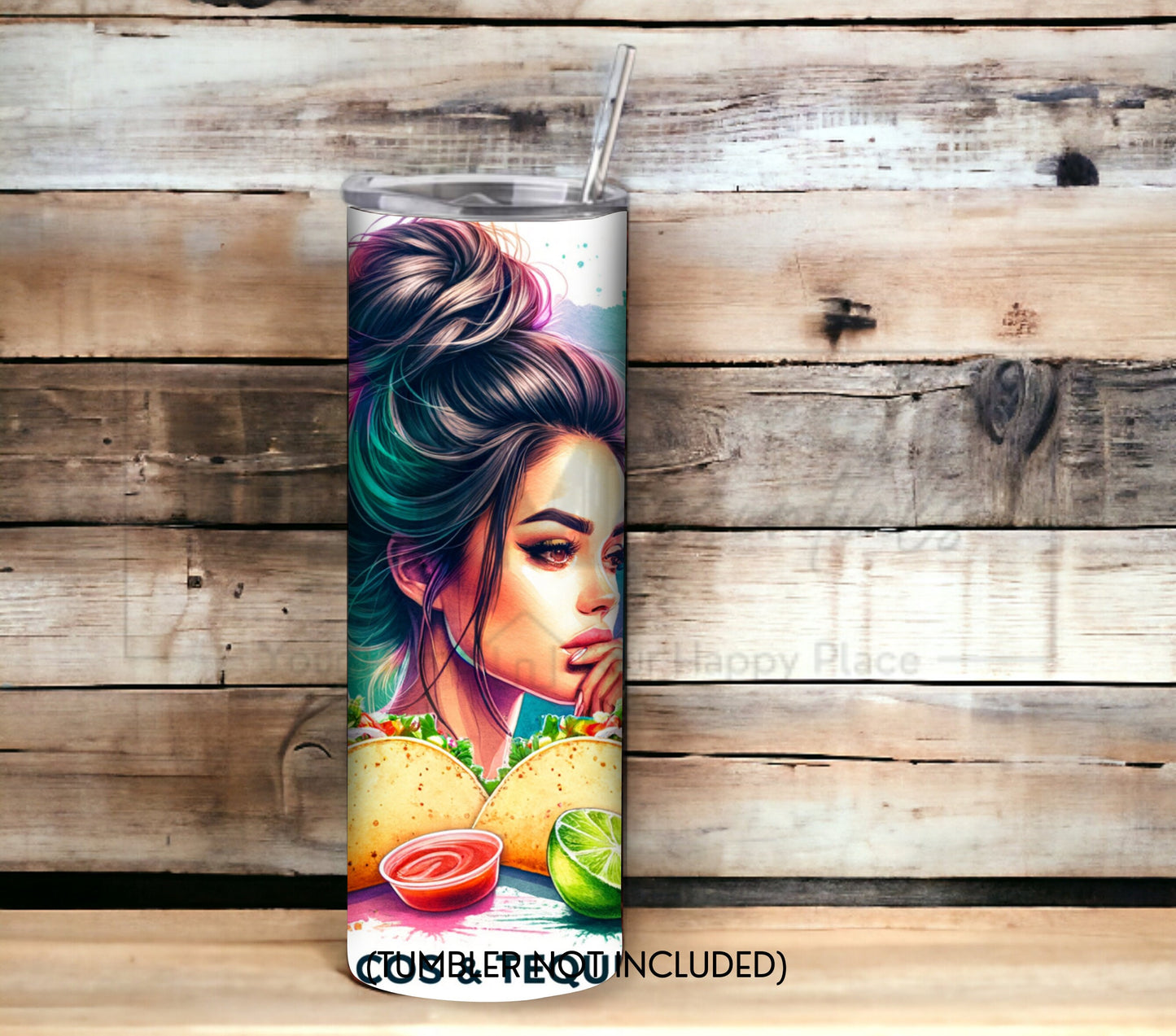 Tacos and Tequila Cinco De Mayo 20 oz Skinny Tumbler Sublimation Design - PNG Instant - DIGITAL DOWNLOAD