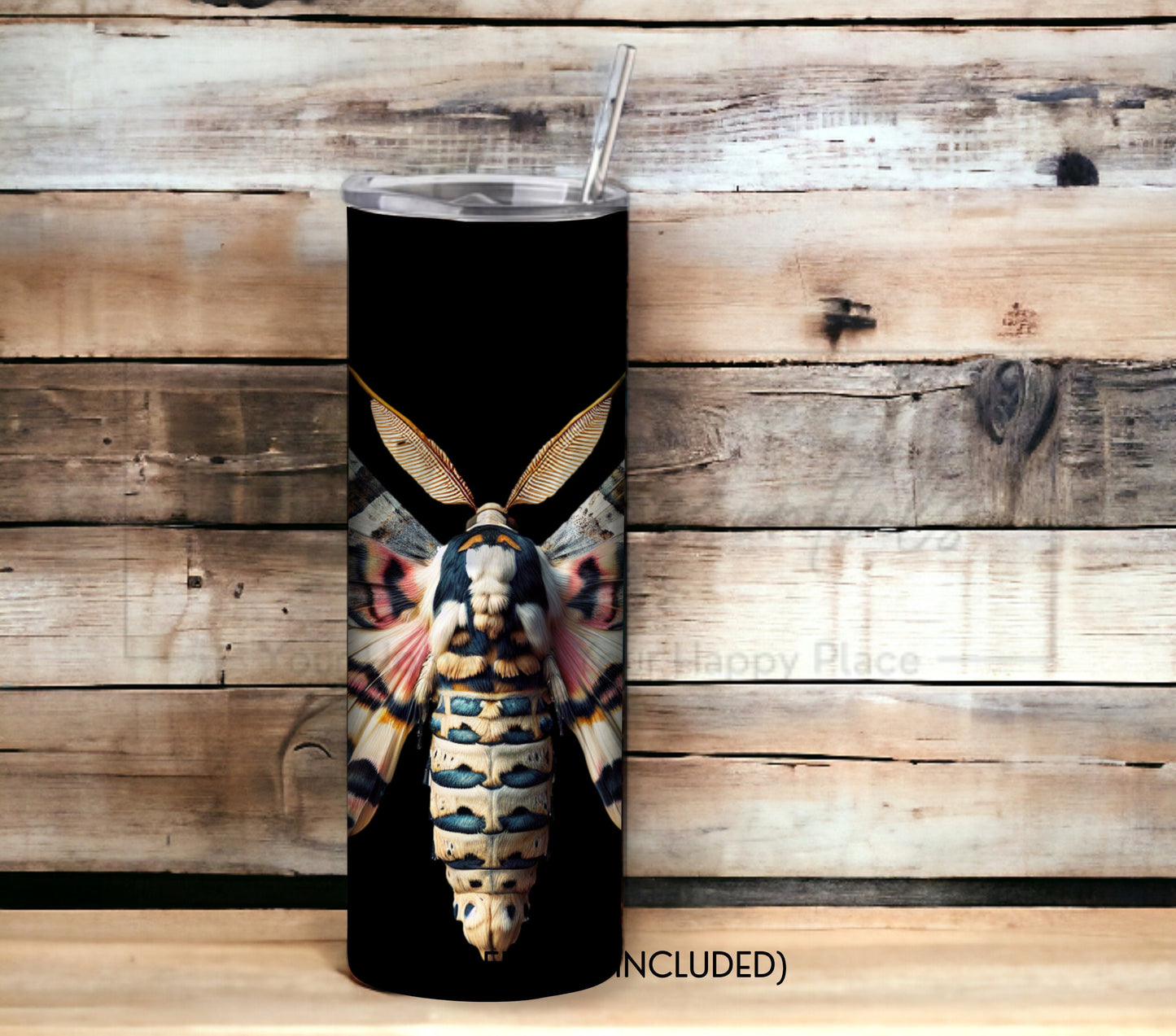 Moth 20 oz Skinny Tumbler Sublimation Design - PNG Instant - DIGITAL DOWNLOAD