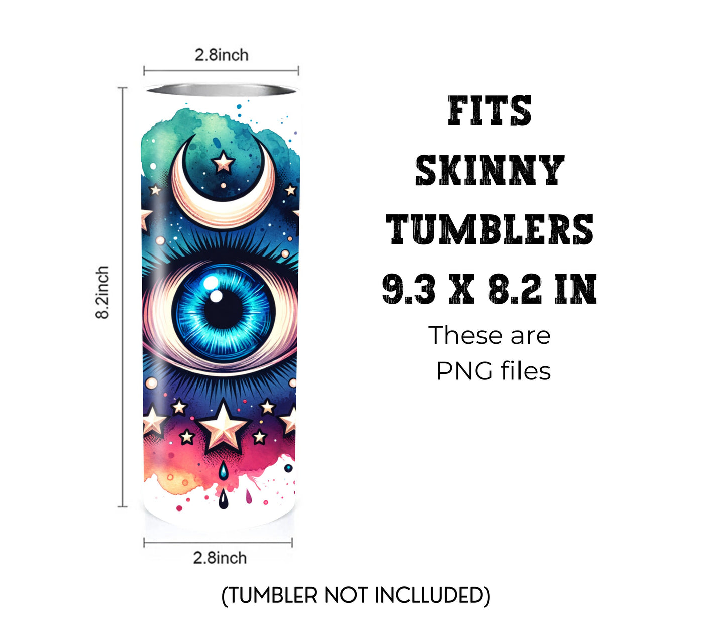 Third Eye 20 oz Skinny Tumbler Sublimation Design - PNG Instant - DIGITAL DOWNLOAD
