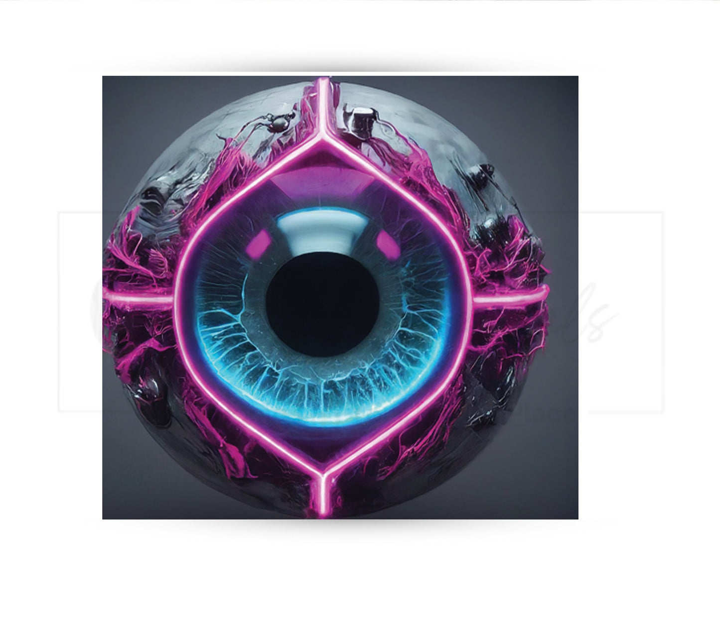 Cyber Eyeball 20 oz Skinny Tumbler Sublimation Design - PNG Instant - DIGITAL DOWNLOAD