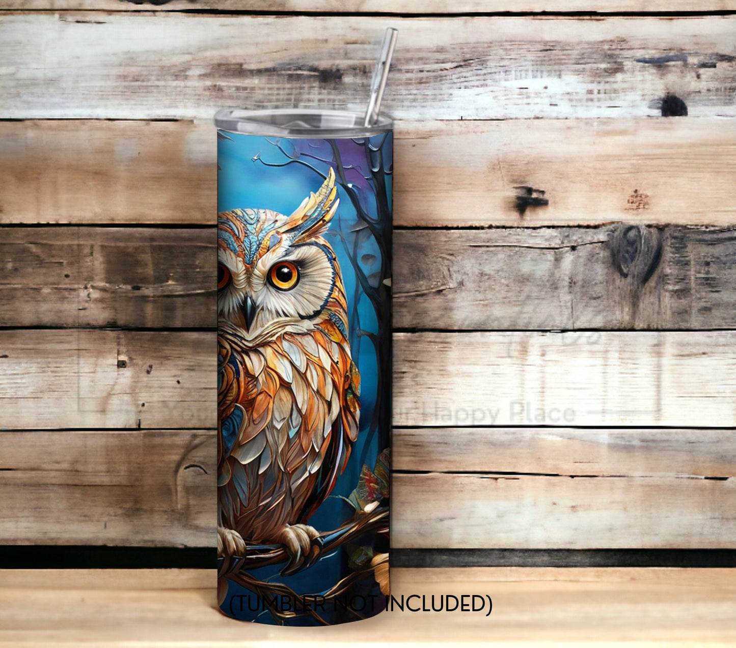Owl 20 oz Skinny Tumbler Sublimation Design - PNG Instant - DIGITAL DOWNLOAD