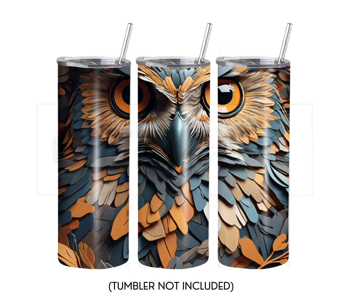Owl 20 oz Skinny Tumbler Sublimation Design - PNG Instant - DIGITAL DOWNLOAD