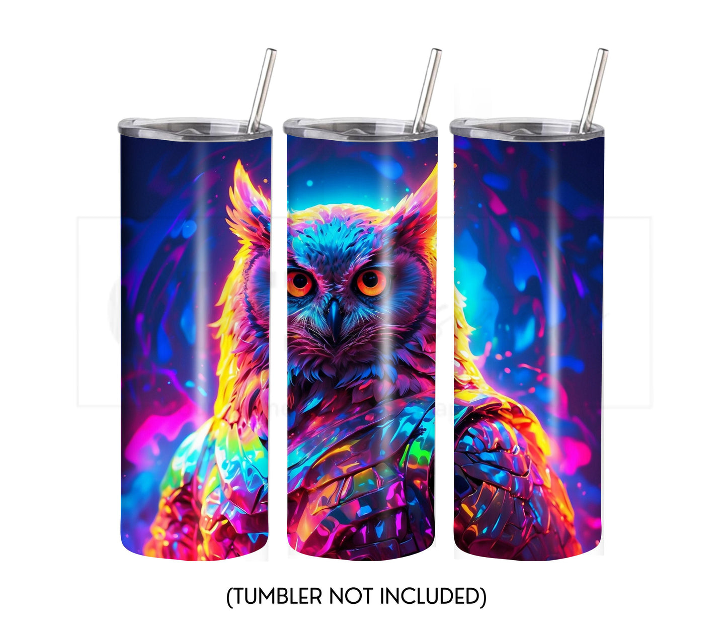 Bright Owl 20 oz Skinny Tumbler Sublimation Design - PNG Instant - DIGITAL DOWNLOAD