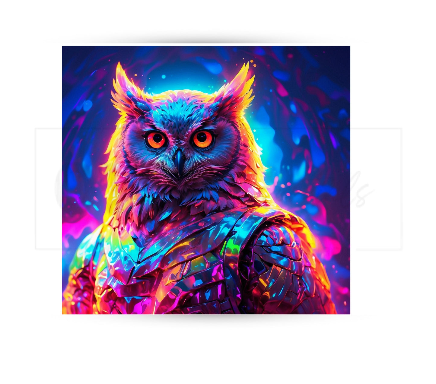 Bright Owl 20 oz Skinny Tumbler Sublimation Design - PNG Instant - DIGITAL DOWNLOAD