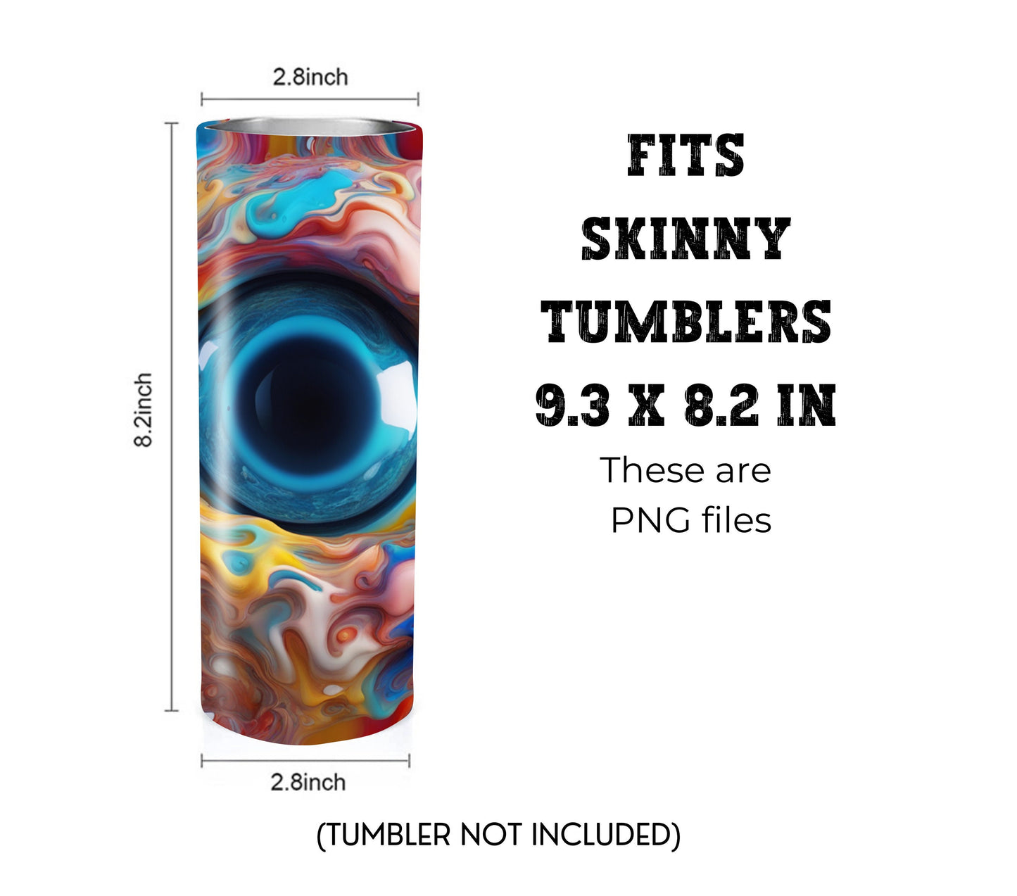 Gooey Sci-Fi Eye 20 oz Skinny Tumbler Sublimation Design - PNG Instant - DIGITAL DOWNLOAD