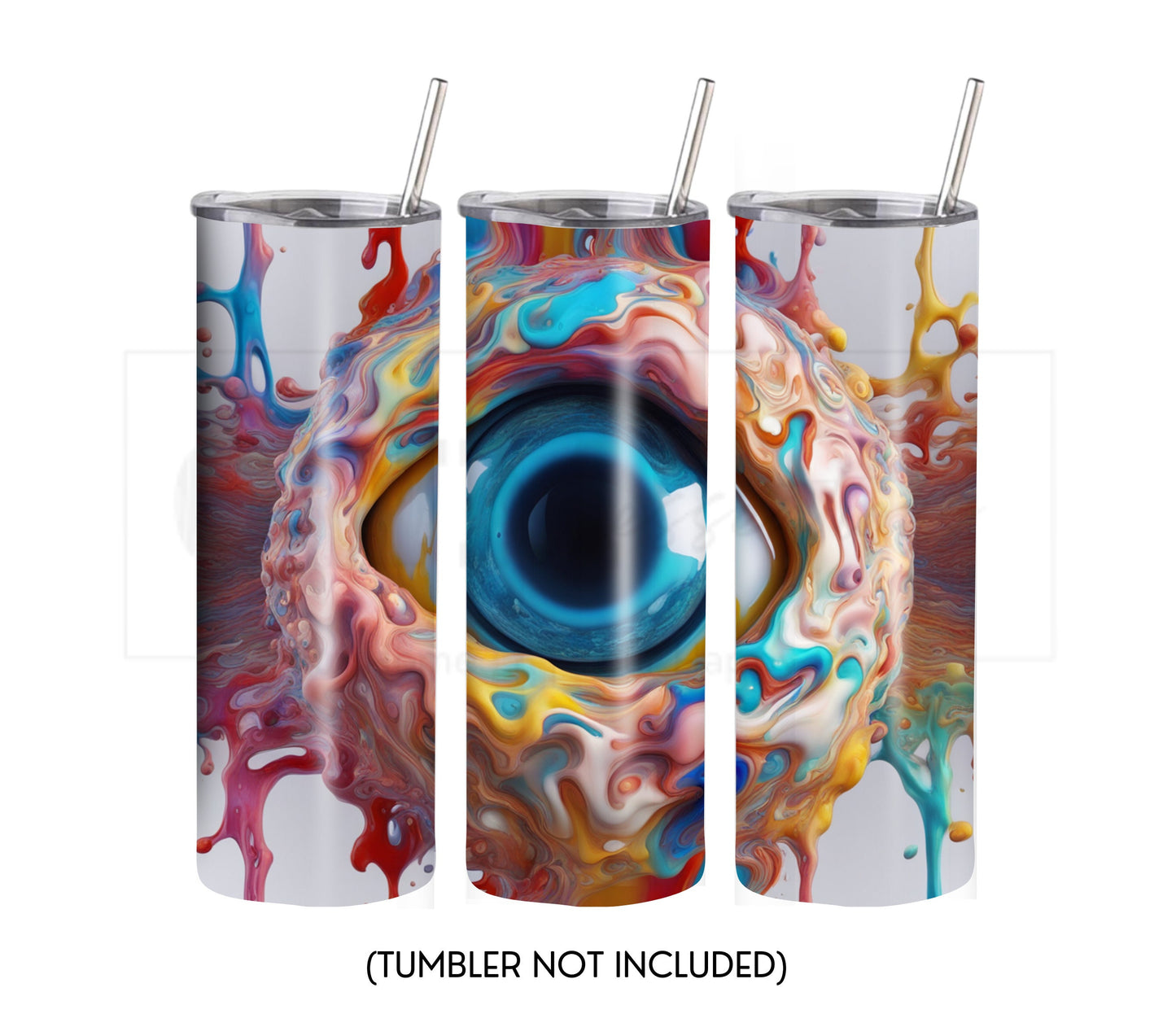 Gooey Sci-Fi Eye 20 oz Skinny Tumbler Sublimation Design - PNG Instant - DIGITAL DOWNLOAD