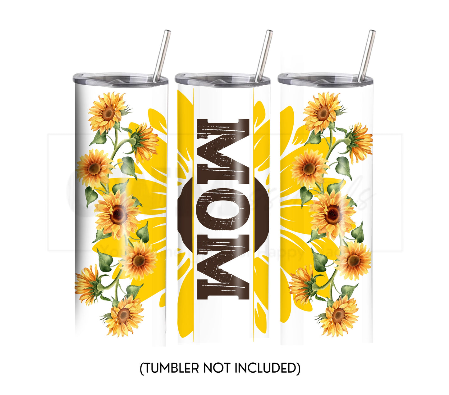 Sunflower Mom 20 oz Skinny Tumbler Sublimation Design - PNG Instant - DIGITAL DOWNLOAD