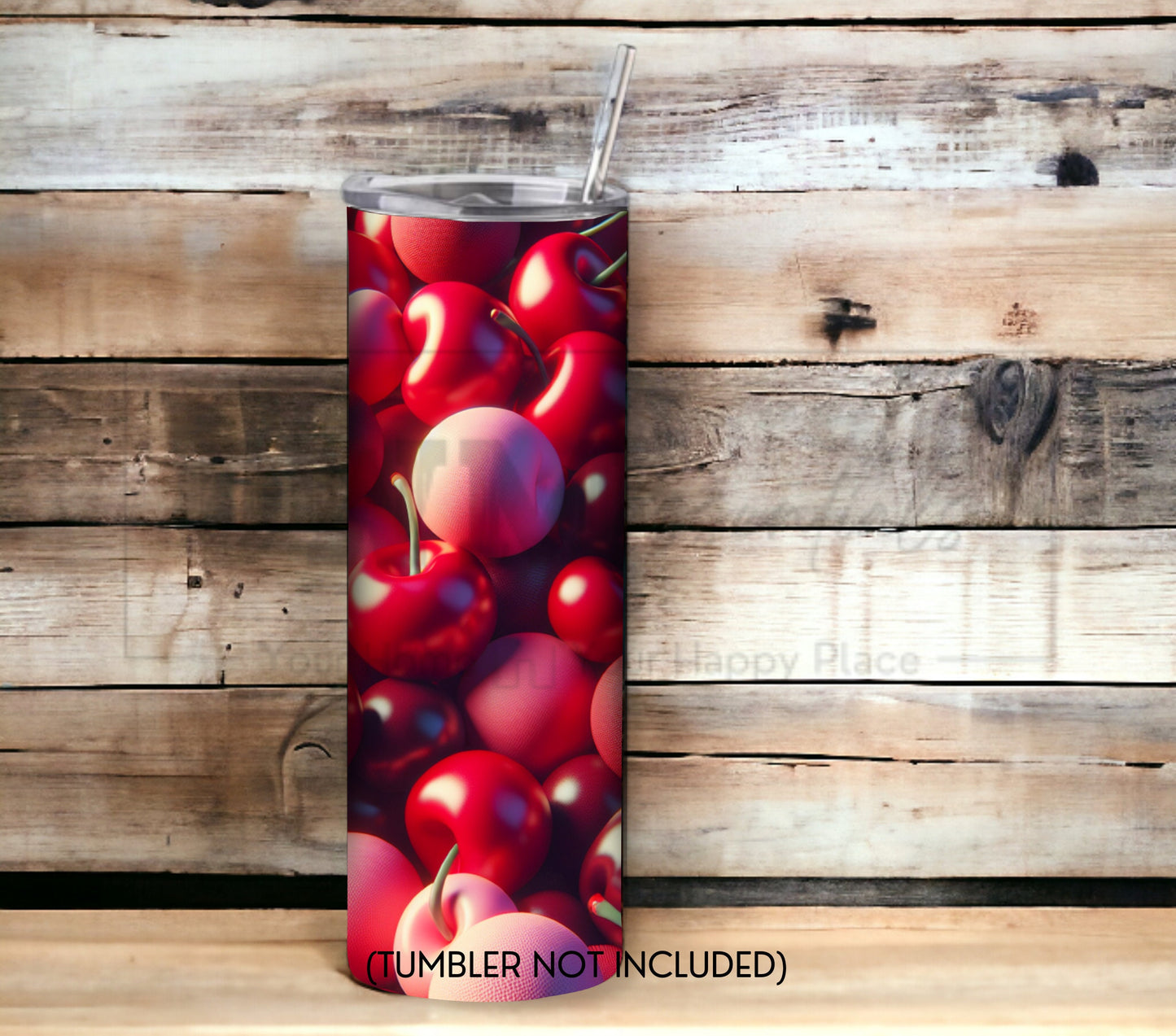 Cherry 20 oz Skinny Tumbler Sublimation Design - PNG Instant - DIGITAL DOWNLOAD