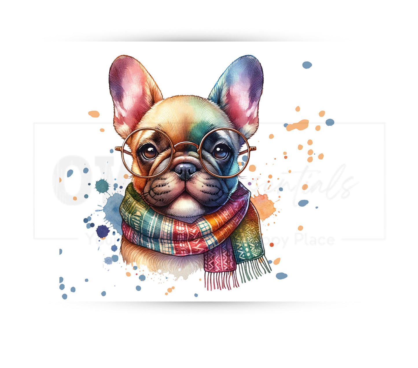 French BullDog 20 oz Skinny Tumbler Sublimation Design - PNG Instant - DIGITAL DOWNLOAD