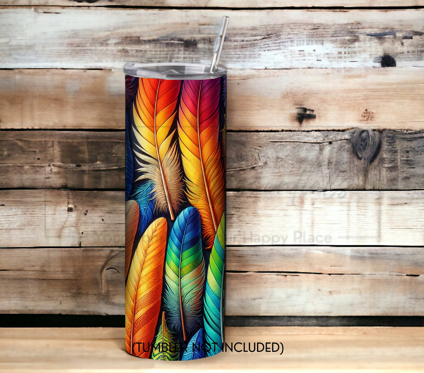 Boho Feathers 20 oz Skinny Tumbler Sublimation Design - PNG Instant - DIGITAL DOWNLOAD