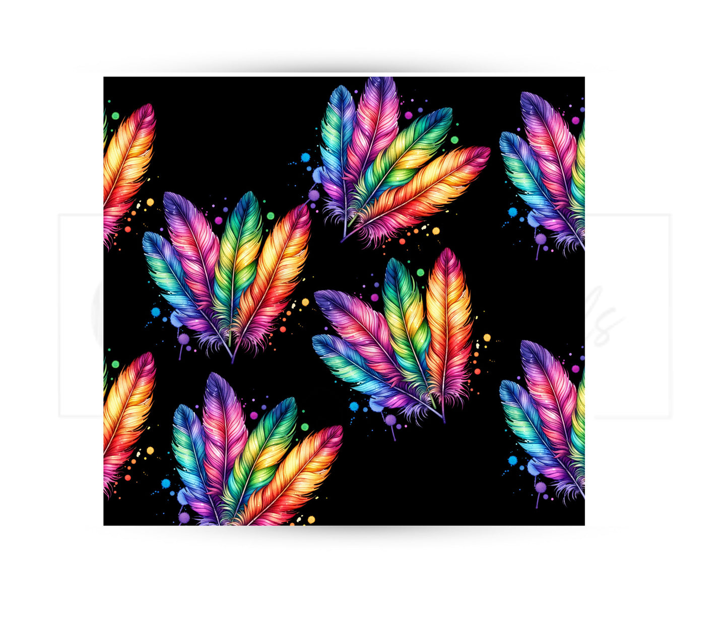 Boho Feathers 20 oz Skinny Tumbler Sublimation Design - PNG Instant - DIGITAL DOWNLOAD