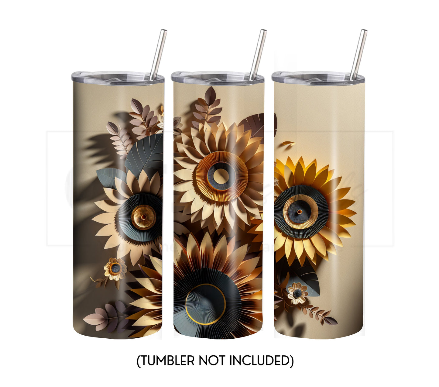 Sunflower 20 oz Skinny Tumbler Sublimation Design - PNG Instant - DIGITAL DOWNLOAD