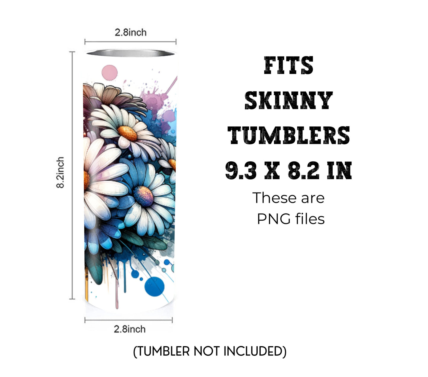 Sunflower 20 oz Skinny Tumbler Sublimation Design - PNG Instant - DIGITAL DOWNLOAD