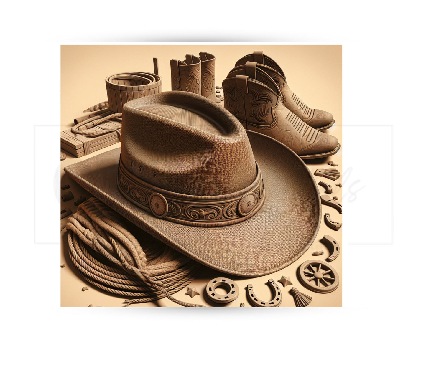 Cowboy Hat and Boots 20 oz Skinny Tumbler Sublimation Design - PNG Instant - DIGITAL DOWNLOAD