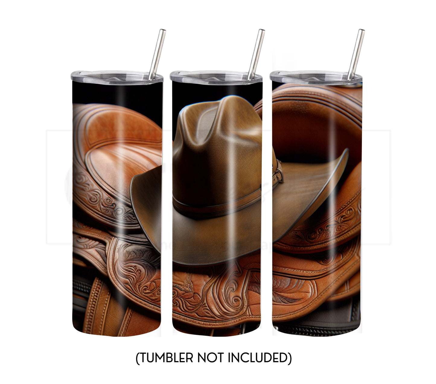 Cowboy Hat and Boots 20 oz Skinny Tumbler Sublimation Design - PNG Instant - DIGITAL DOWNLOAD