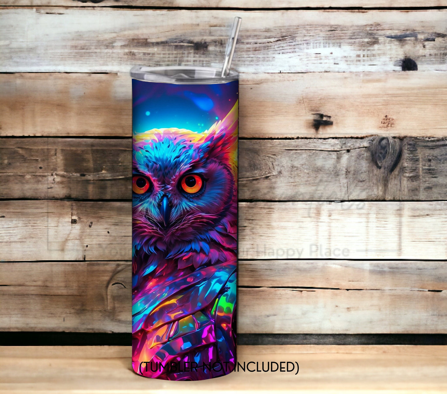 Bright Owl 20 oz Skinny Tumbler Sublimation Design - PNG Instant - DIGITAL DOWNLOAD
