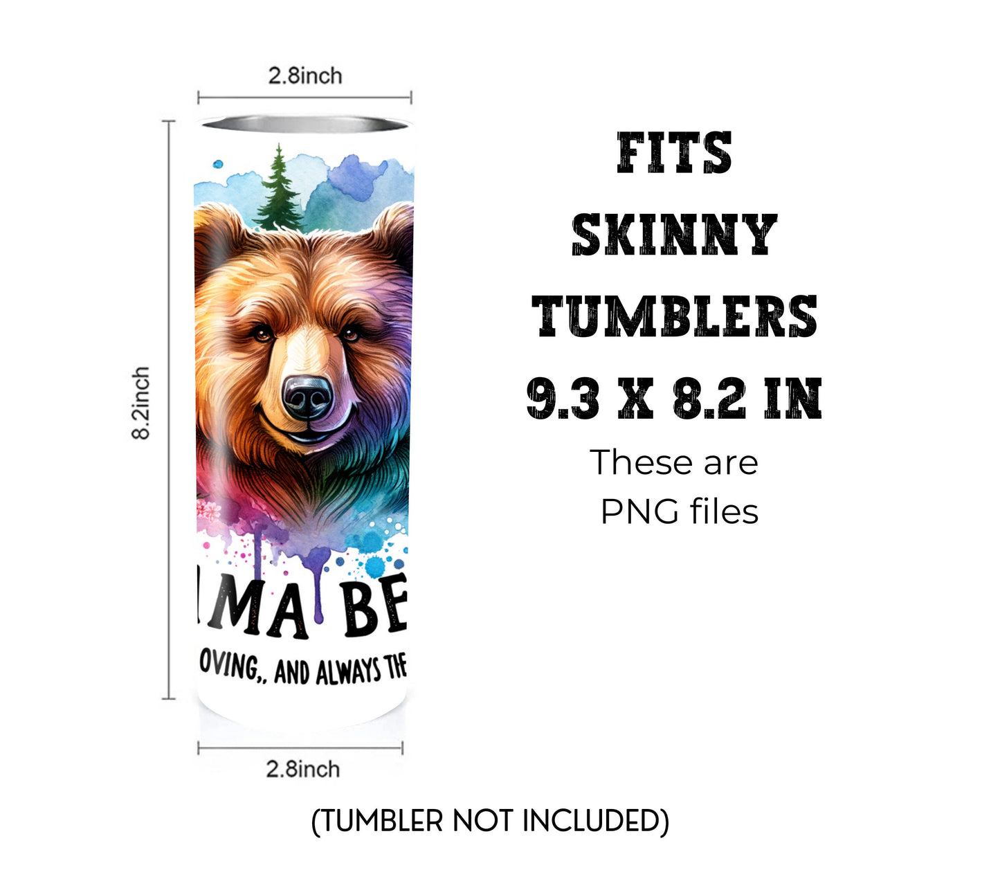 Mama Bear 20 oz Skinny Tumbler Sublimation Design - PNG Instant - DIGITAL DOWNLOAD