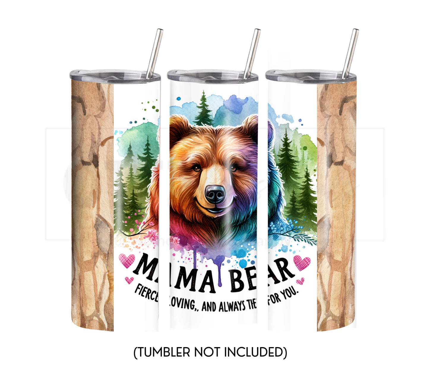 Mama Bear 20 oz Skinny Tumbler Sublimation Design - PNG Instant - DIGITAL DOWNLOAD