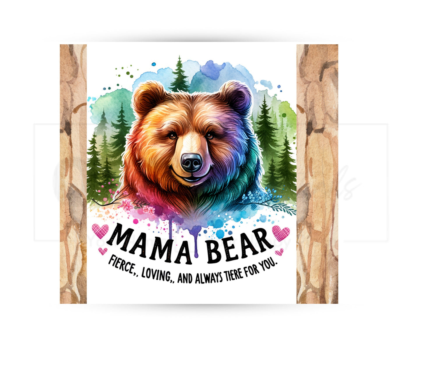 Mama Bear 20 oz Skinny Tumbler Sublimation Design - PNG Instant - DIGITAL DOWNLOAD