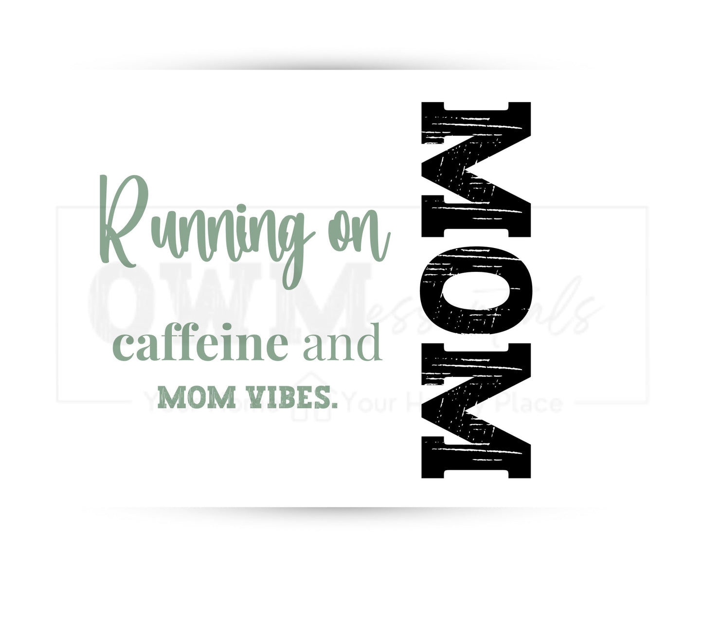 Running on Caffeine an Mom Vibes 20 oz Skinny Tumbler Sublimation Design - PNG Instant - DIGITAL DOWNLOAD