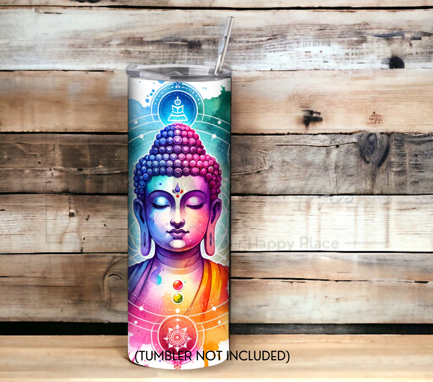 Colorful Buddha 20 oz Skinny Tumbler Sublimation Design - PNG Instant - DIGITAL DOWNLOAD