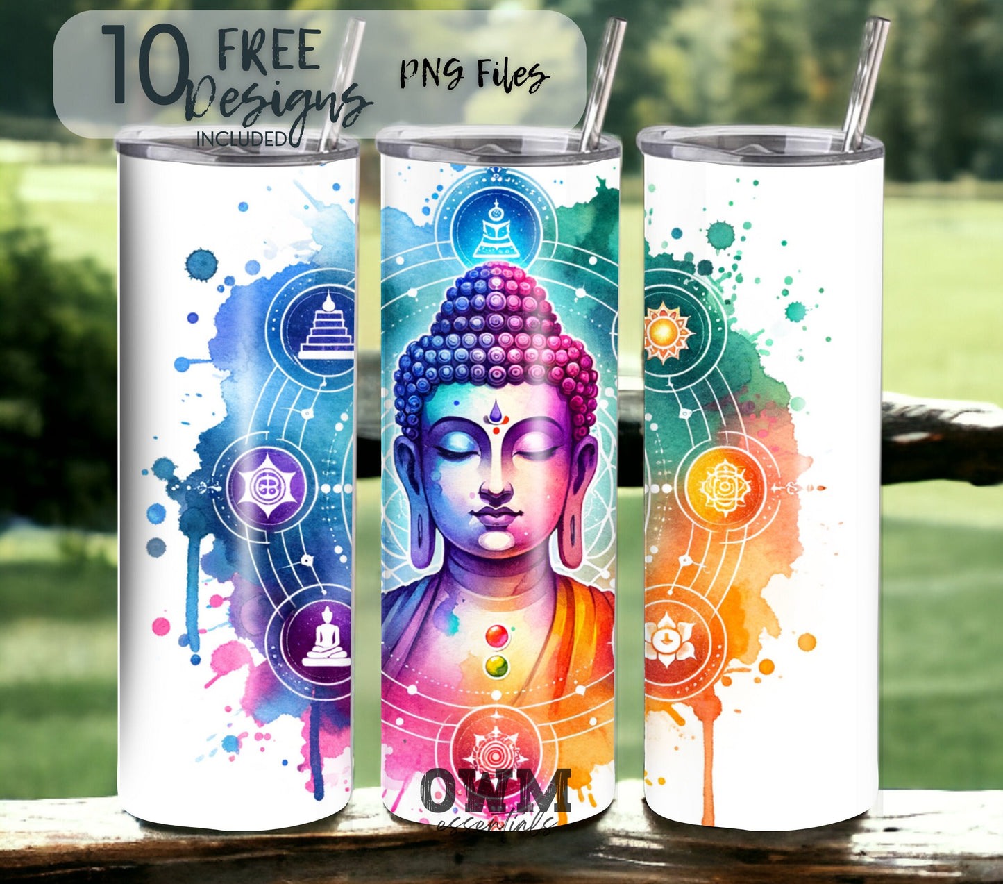 buddha sublimation tumbler designe