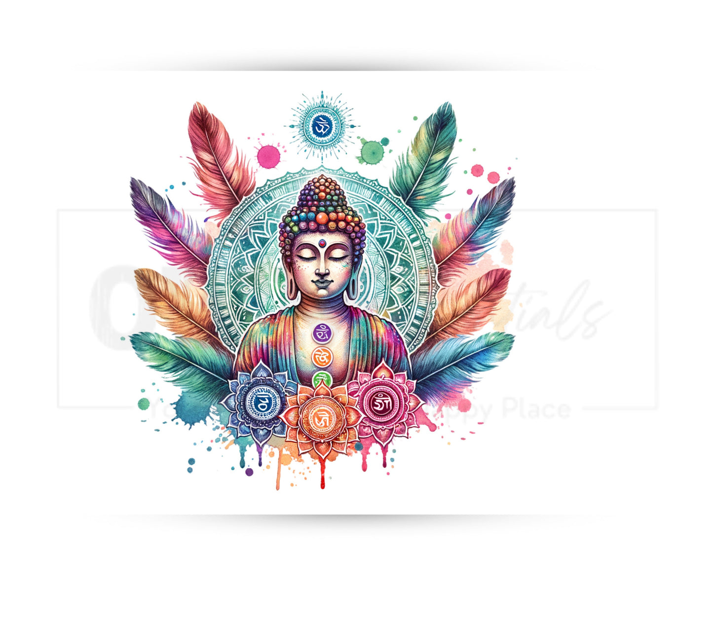 Colorful Buddha 20 oz Skinny Tumbler Sublimation Design - PNG Instant - DIGITAL DOWNLOAD