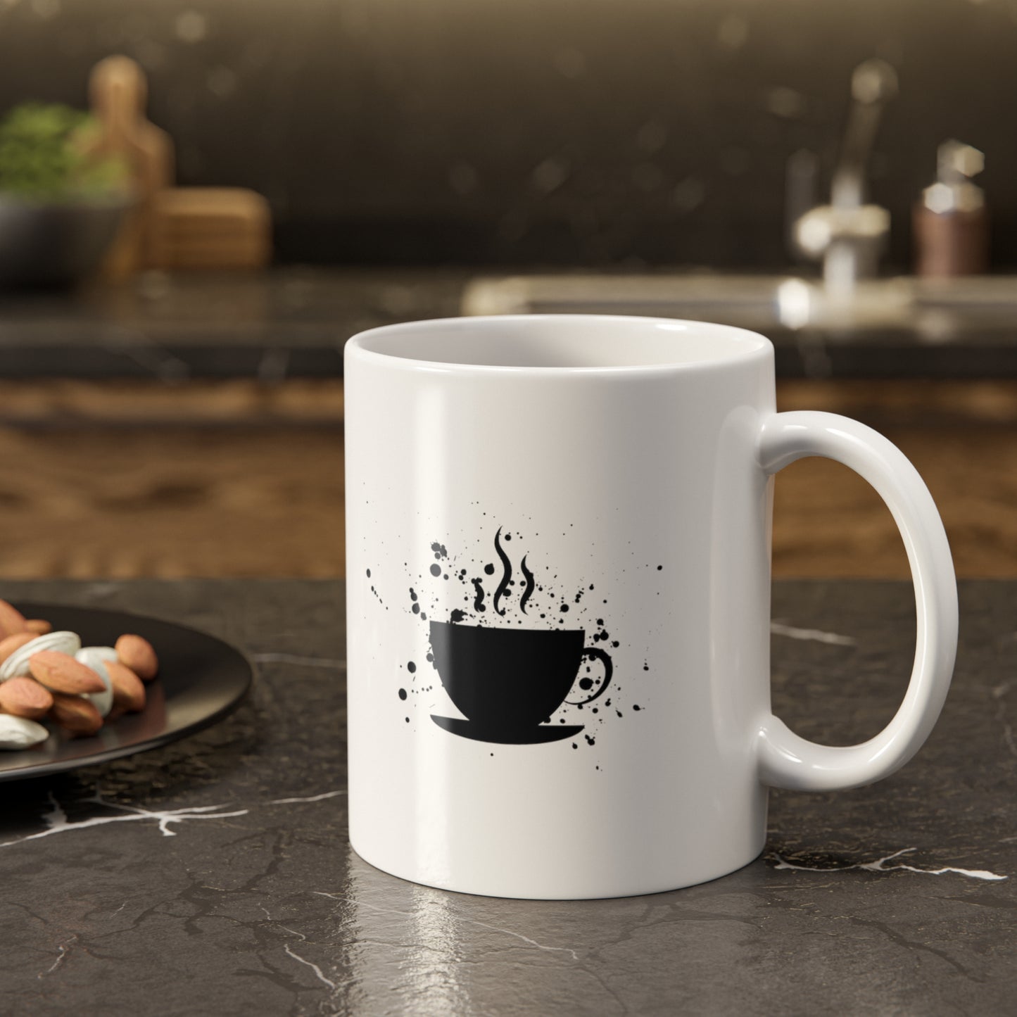 Fatherhood-Powered by Love Fueled by Coffee White Ceramic Mug, 11oz