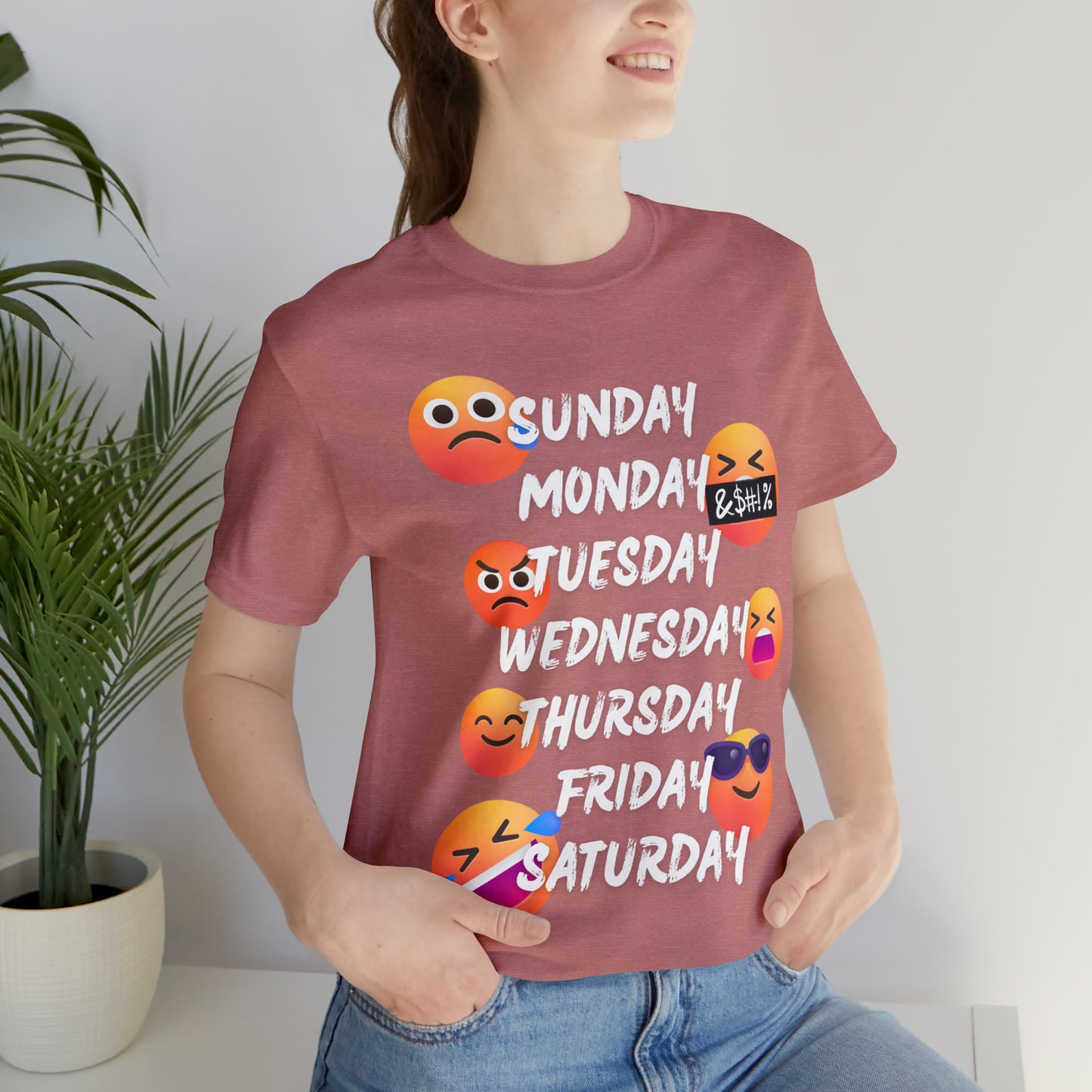 Emoji Day of the Week Jersey Short Sleeve Tee