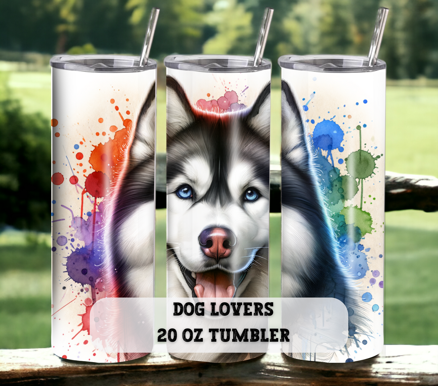 Husky 20 oz Skinny Tumbler with Straw - Stainless Steel, Eco-Friendly, Reusable Metal Straw - Lid Drink Drinkware Water Bottles