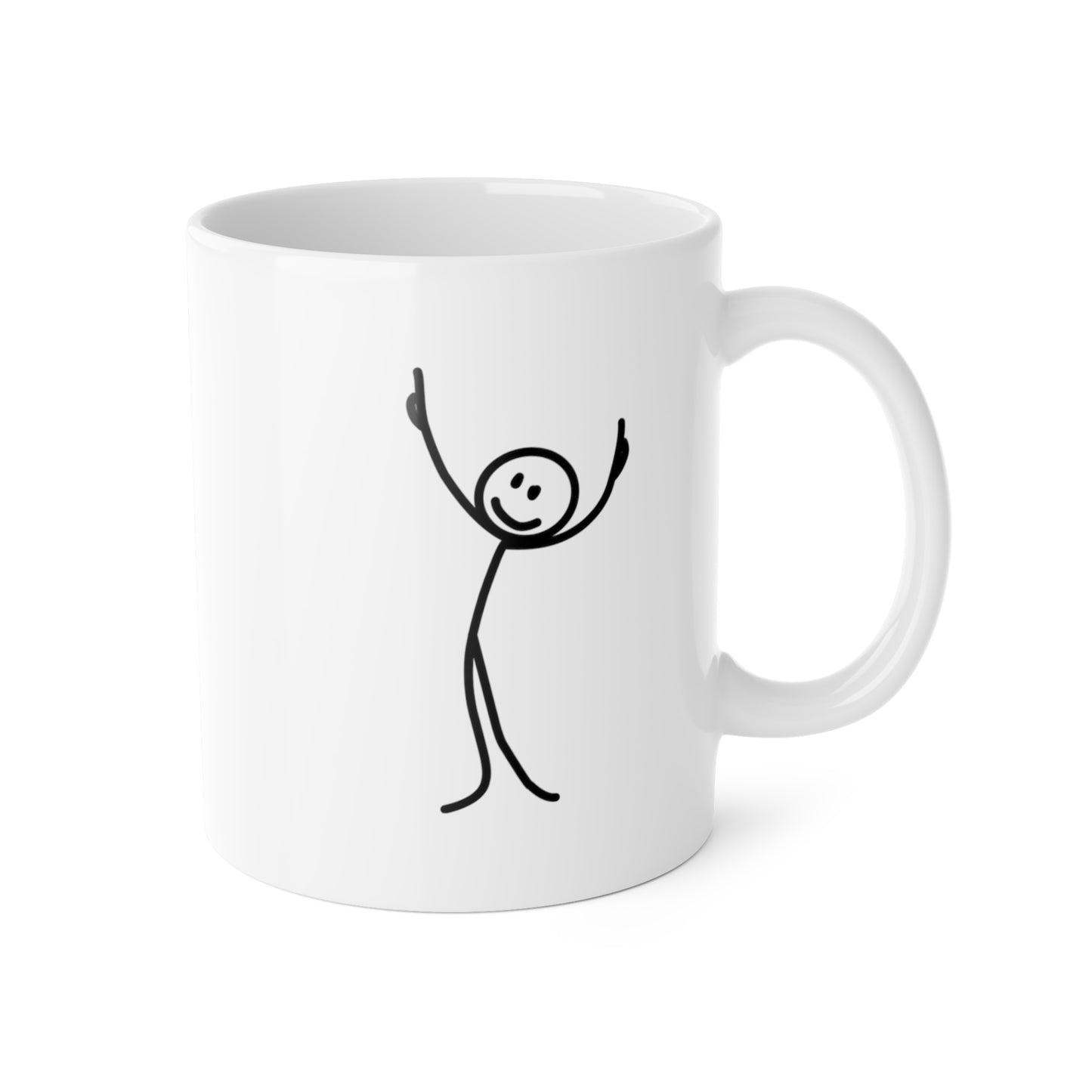 Fatherhood-Powered by Love Fueled by Coffee - Stick Figure White Ceramic Mug, 11oz
