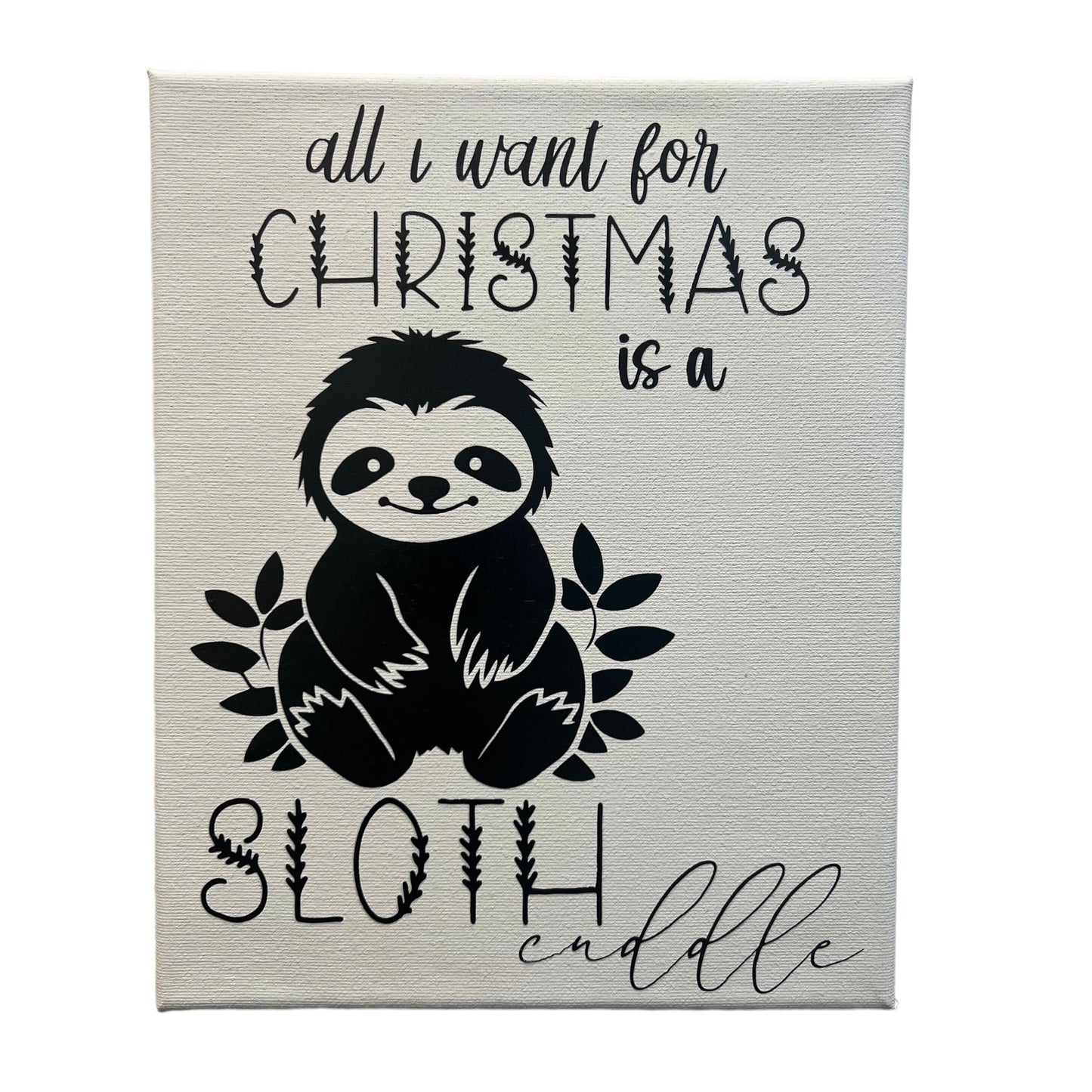 Sloth Cuddle Canvas 8x10 - The Perfect Christmas Gift for Animal Lovers