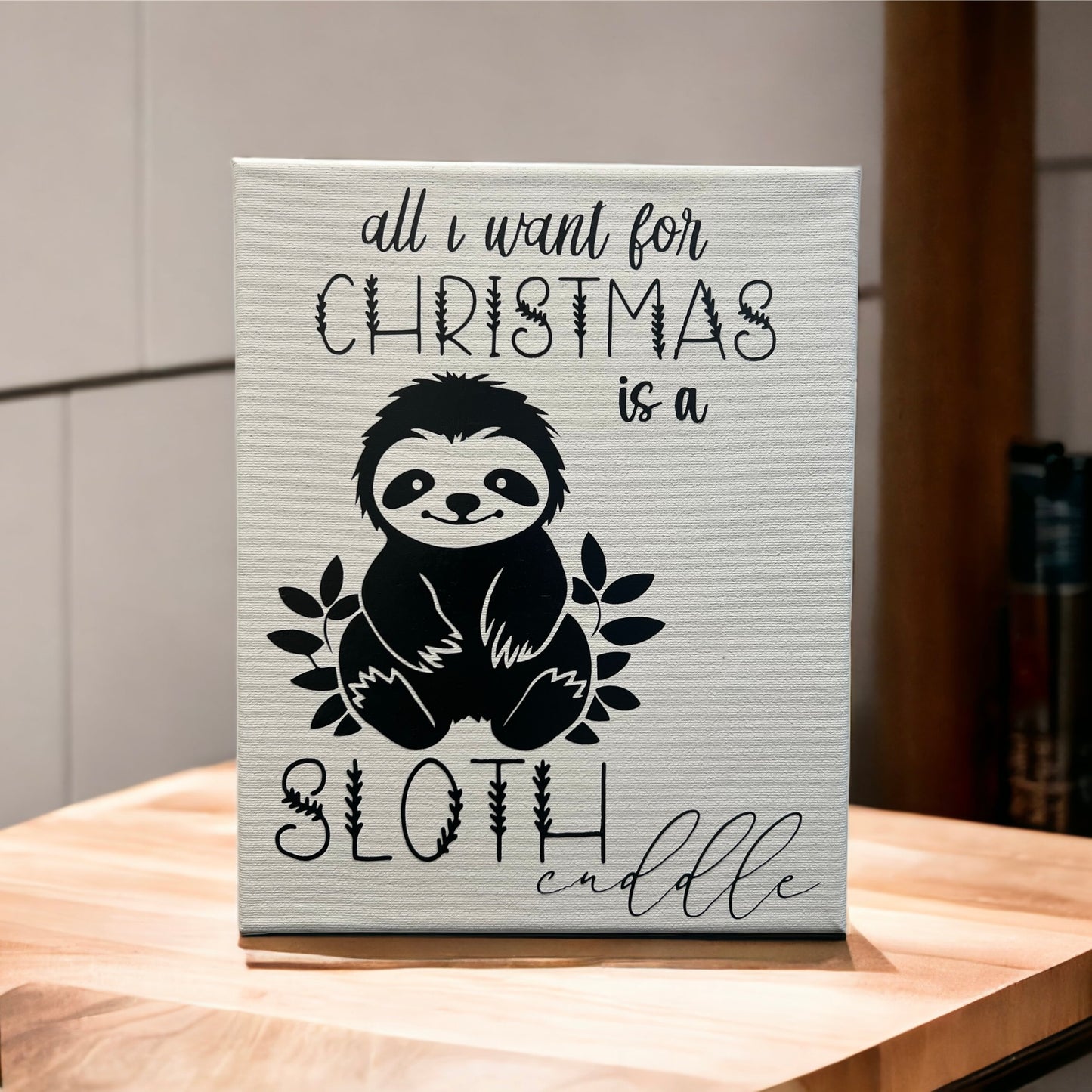 Sloth Cuddle Canvas 8x10 - The Perfect Christmas Gift for Animal Lovers