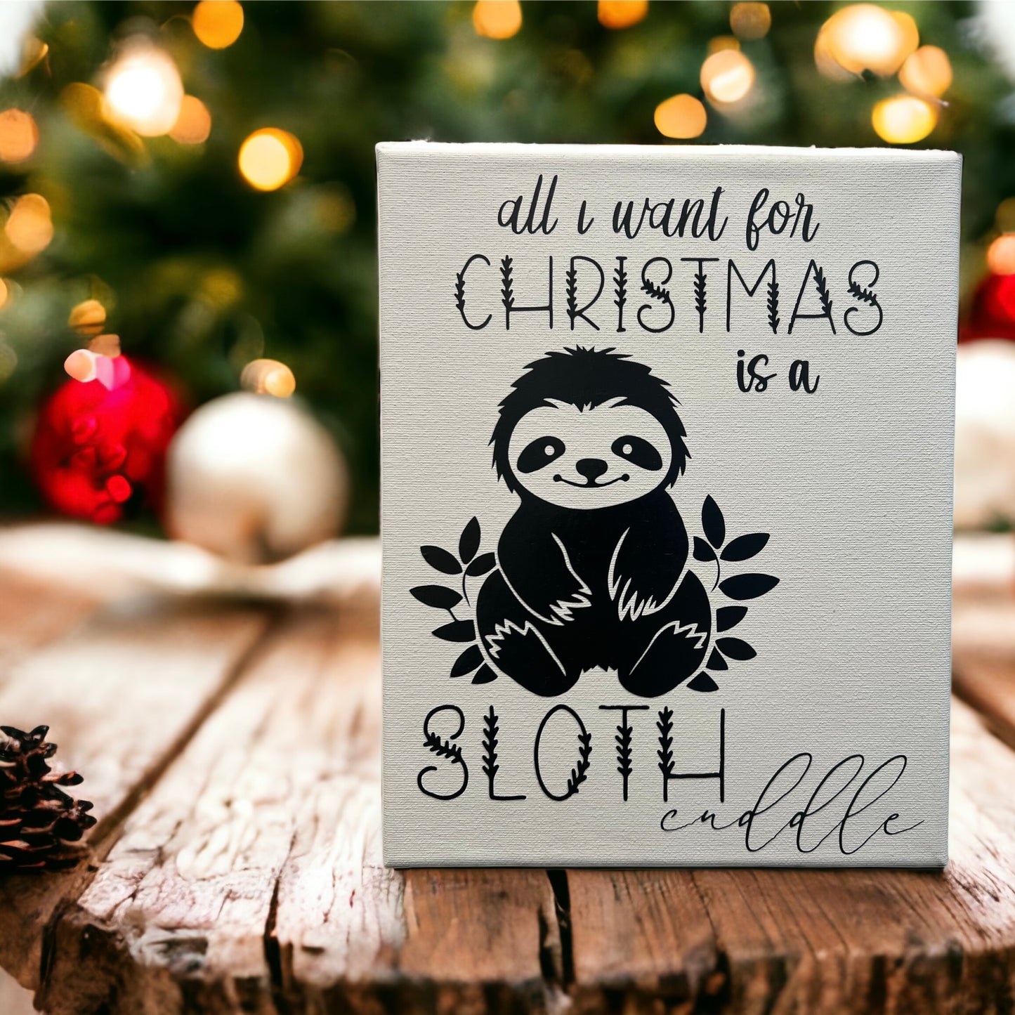 Sloth Cuddle Canvas 8x10 - The Perfect Christmas Gift for Animal Lovers